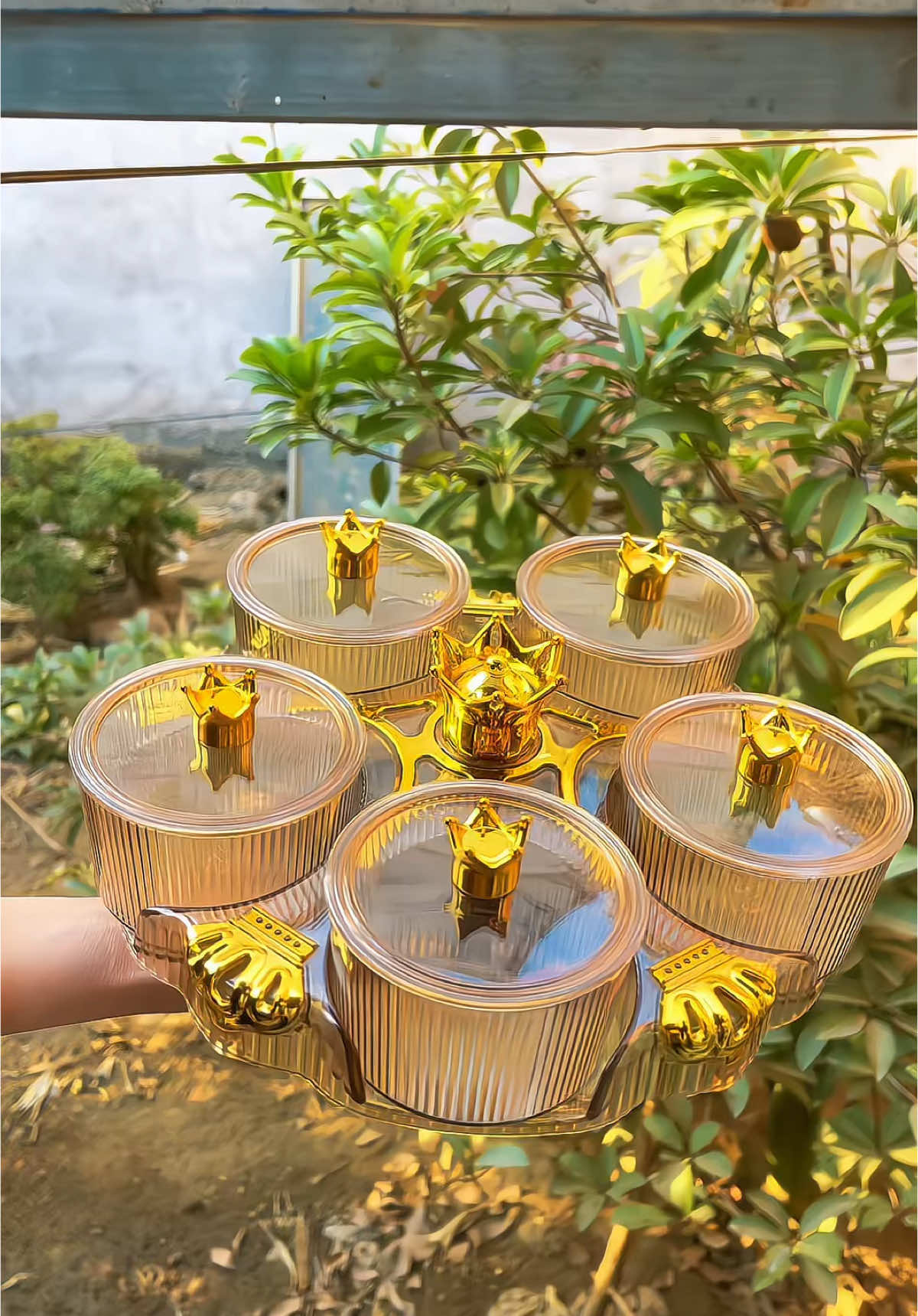 Khay đựnġ Mứt Tết 5 Hũ Tròn Xoay 360độ #xh #hottrend #samtetbaovui #tet2025 