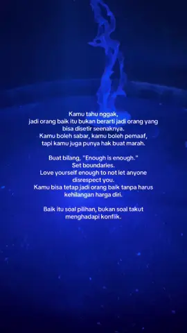 Baik itu soal pilihan, bukan soal takut menghadapi konflik.😉