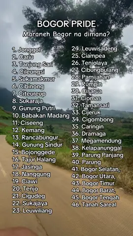Bogor mana yeuh? 🔥#bogor #bogorhits #bogordailynews #Jonggol#Cariu #TanjungSari#Cileungsi #Sukamakmur#Cibinong #Citeureup#Sukaraja #GunungPutri#BabakanMadang #Ciseeng#Kemang #Rancabungur#GunungSindur #Bojonggede #TajurHalang #Jasinga #Nanggung#Ciawi #Tenjo#Cigudeg#Sukajaya#Leuwiliang #Leuwisadeng#Ciampea #Tenjolaya#Cibungbulang   #Pamijahan #Rumpin #Cisarua#Ciomas #Tamansari#Cijeruk #Cigombong #Caringin#Dramaga #Megamendung#Kelapanunggal #ParungPanjang#Parung #BogorSelatan, #BogorUtara, #BogorTimur#BogorBarat, #BogorTengah#TanahSareal