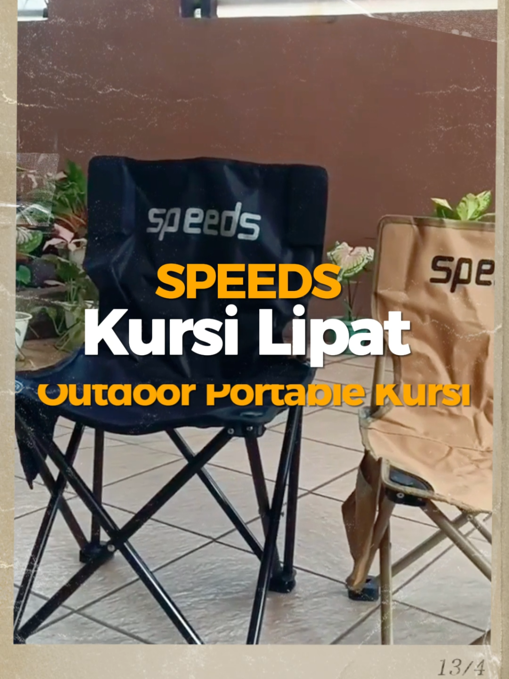 SPEEDS Kursi Lipat Outdoor Portable Kursi Camping Folding Chair Gunung Kemah Mudah LX 031-14 #wibgajian #tiktokshop #foryou #fyp 