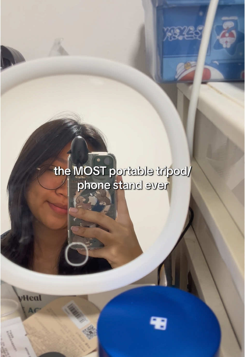 best investment for girlies who want to vlog outdoors but still want to use a small handbag 👛💕 only $12… get it in the product links below! #createtowin #portable #compact #tripod #selfiestick 