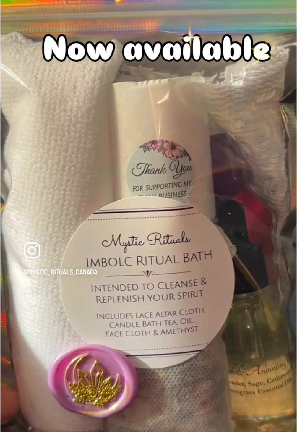 Invoke the blessings of Brigid with our Imbolc Blessings Bath Ritual. This ritual includes a bath tea blend of Lavender, Angelica root, and Lemongrass, an Imbolc anointing oil, a mirror, amethyst crystal, and a lace altar cloth. Wash away negativity and welcome in the new beginnings of spring with this powerful ritual. NOW AVAILABLE ✨✨✨ click the link on my profile and search IMBOLC 🫧🛁🫧 Also available @apothecaryofcrystals  #imbolc #imbolcblessings #imbolcaltar #imbolcritual #wheeloftheyear #brigid #bath #spiritualbathing #bathingritual #ritualbath #shadowwork #cleansing #replenishing #witchy #witchcraft #witchaesthetic 