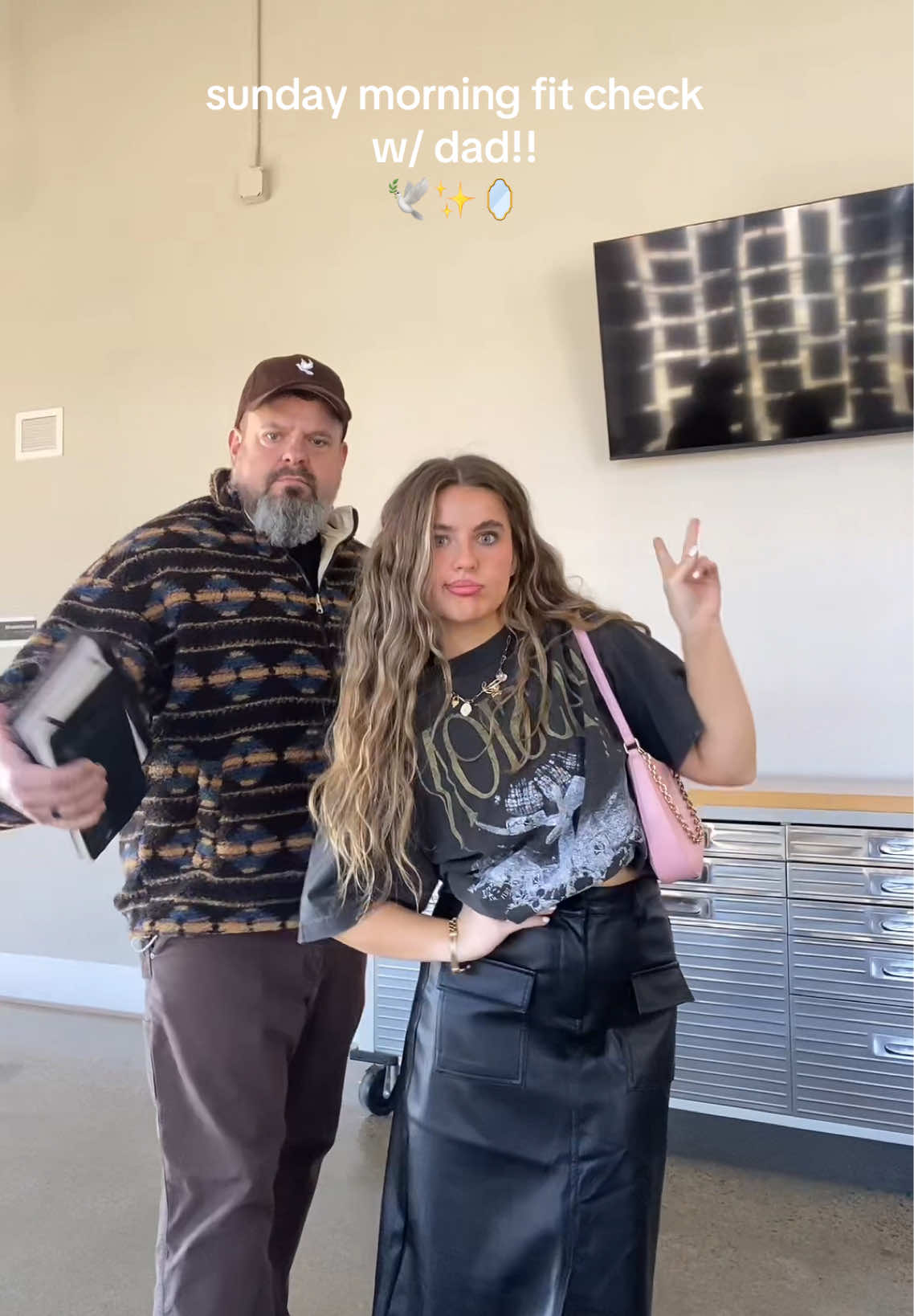 I styled him today what do we think? ☺️ coat is @aelfriceden_official & his hat is @Living Garments !!! Happy Sunday!!! #fitcheck #church #family #cute #dad #girldad #dadanddaughter #churchoutfit #christiangirl #outfitinspo #dadanddaughterfitcheck 