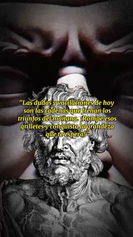 Esta frase nos recuerda que nuestras inseguridades y temores son como cadenas invisibles que atan nuestro potencial y nos impiden avanzar hacia lo que podemos llegar a ser. Representa la lucha interna contra los pensamientos que nos frenan, esos grilletes creados por nuestras propias mentes. Sin embargo, también es un llamado poderoso a liberarnos, a romper esas ataduras, porque la grandeza que anhelamos no está lejos, solo espera a que tengamos el coraje de reclamarla y dar el primer paso hacia ella. #filosofos #Poesia #Frases #filosofiaoscura #filosofia @Amante Errante @TikTok 