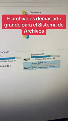 Solucion El archivo es demasiado grande para el sistema de archivo de destino #tutoriales 