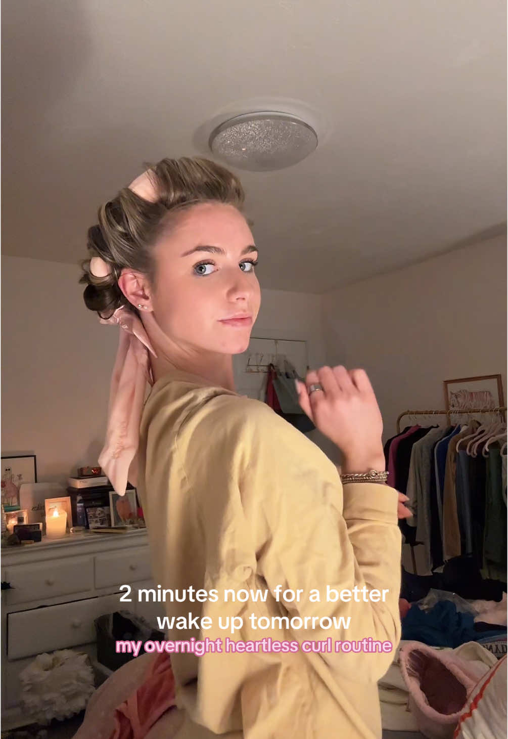 #overnightcurls #heatlesscurls #morningroutine #nightroutine #hairtutorial 