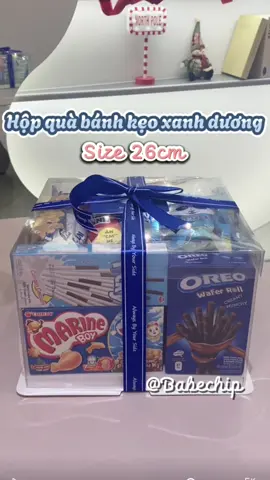 Hộp quà bánh kẹo xanh dương cho bạn trai size 26 💙#hopquabanhkeo #hopmica #hopquatrongsuot #quatangnguoiyeu #quatangbantrai #quatangsinhnhat 