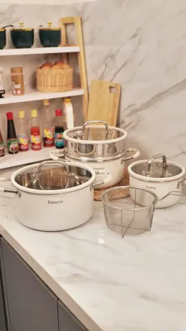 Paket Set Stainless Steel isi 5 pcs dari Freemir ini bisa buat masak apa aja loh bun! 😍 #freemir #freemirindonesia #kitchenware #stainless