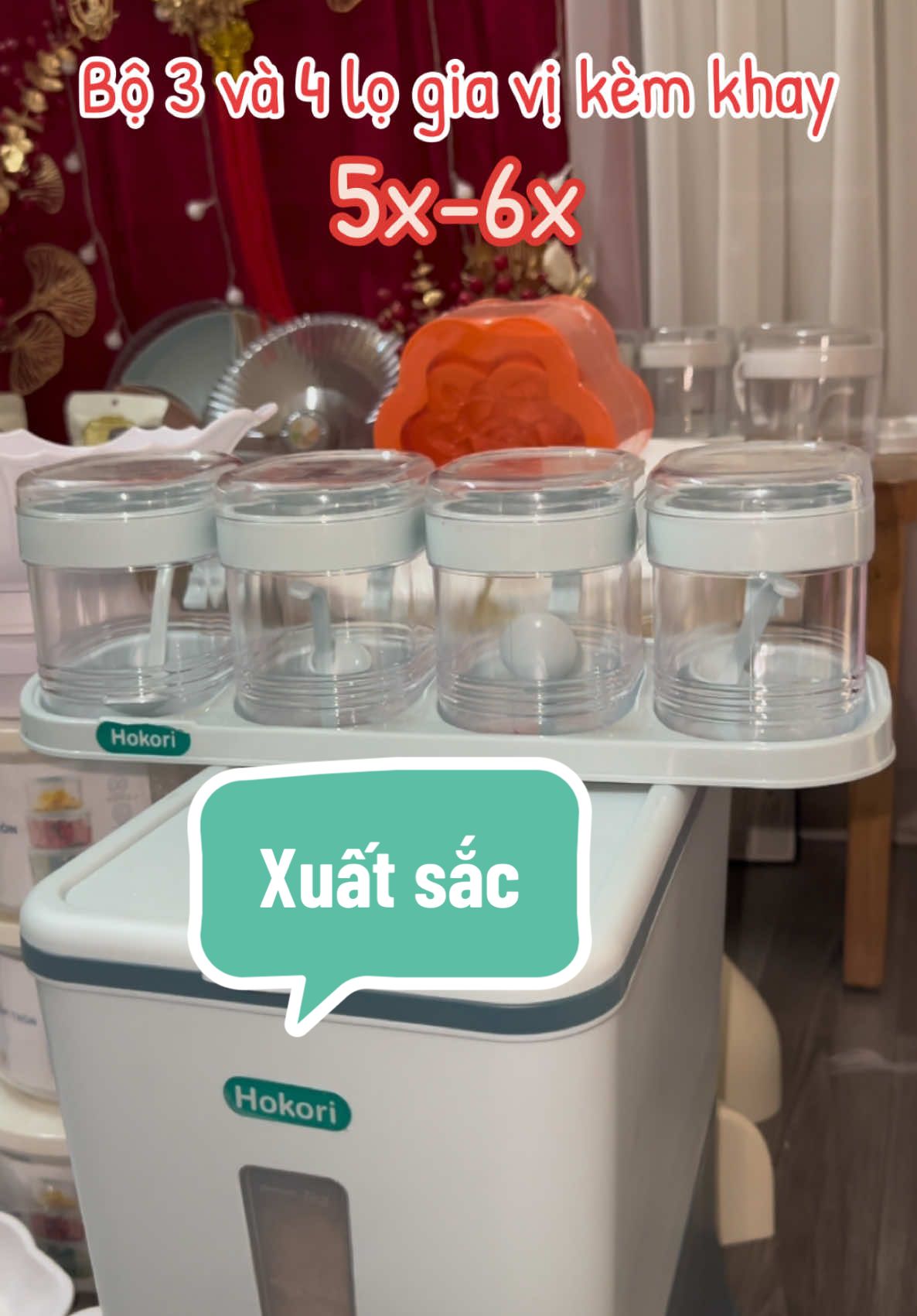 Hũ gia vị nhà bếp - lọ gia vị bộ 3 bộ 4 #logiavi #hugiavi 