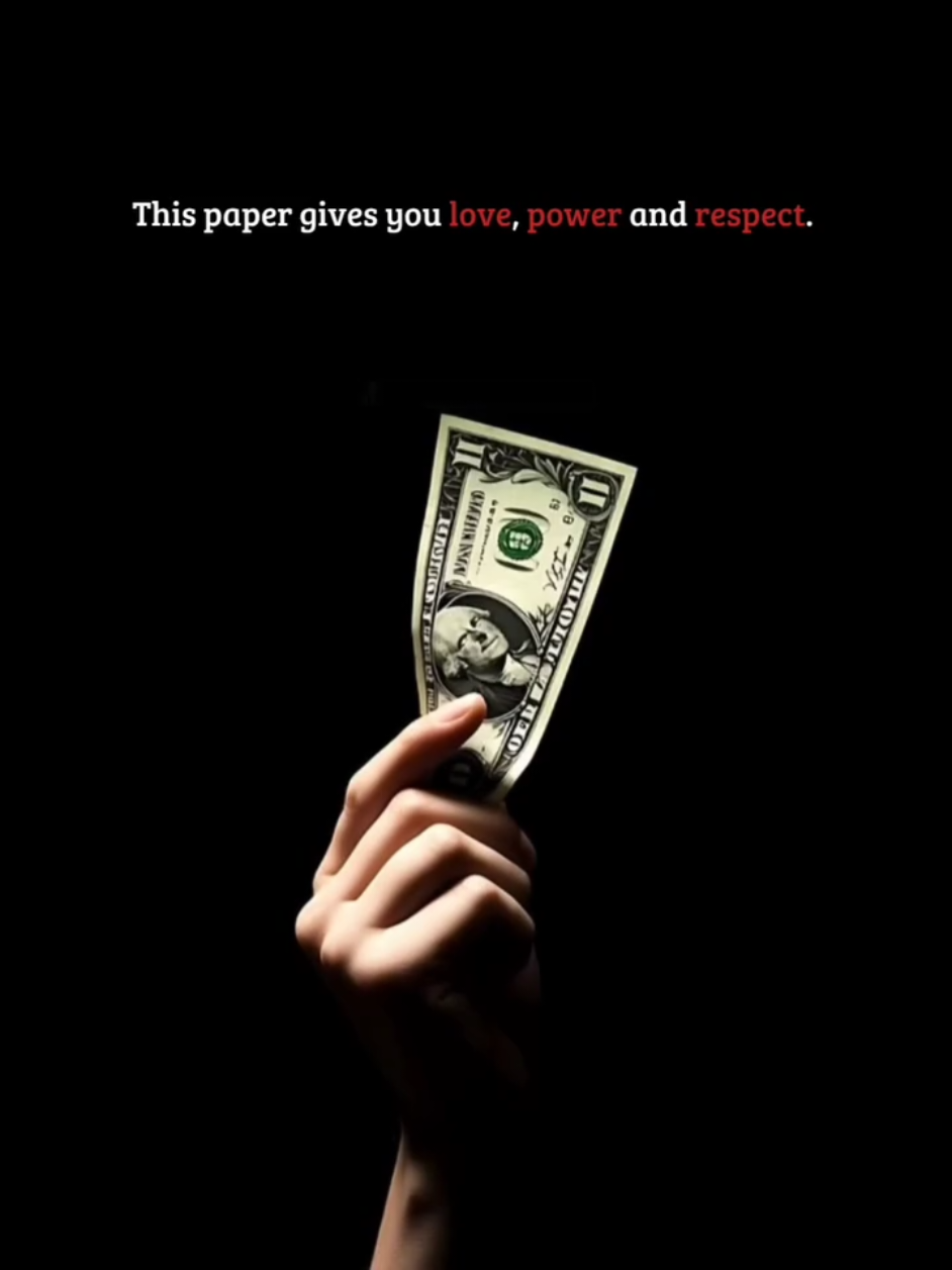 Money: A piece of paper that gives you love, power, and respect. 💵💼 But does it really? Or is it just a tool magnifying who you already are?  Use it wisely—control it, don’t let it control you. . . . #Money #Mindset #Love #Power #Respect #Happiness #Tool #Purpose #Wealth #Wisdom #StayGrounded #fy #foryou #foryoupage