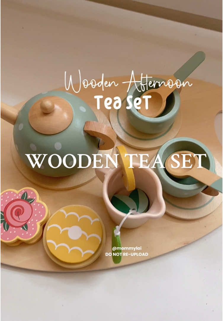Wooden Afternoon tea set for toddlers and kids. Napakagandang pretend toy! 😍 #woodenset #teaset #pretendplay #toys #woodentoys #toysforkids #fyp 