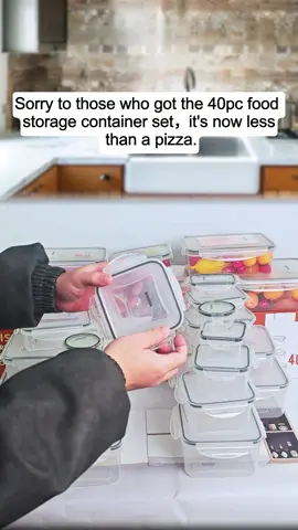 40-piece food storage container set available at an unbeatable price! BG #KitchenHacks #kitchenware #foodstorage #glass #containers 