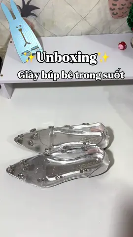 Giày búp bê trong suốt đính đá#giay #samtetbaovui #giaydinhda #xuhuong #tiktokshoptet 