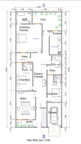 Plan maison 250m2 avec façade en 3D#architecture #autocad #construction #civilengineering #archicad 