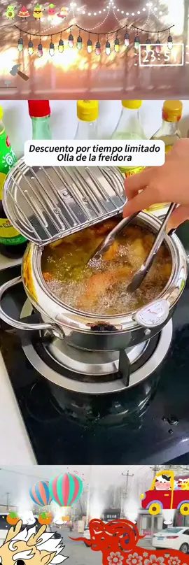 Olla de freidora, Olla de freidora de Tempura de estilo japonés de 1 cuenta con tapa, acero inoxidable 304 con escurridor de aceite Estante para cocina Patatas fritas Pollo, Decoración de otoño, #deepfryer #japanesedeepfryer #tiktokshopbacktoschool #dealsforyoudays #treasurefinds  #tiktokshop 