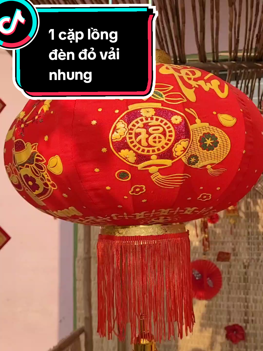 1 cặp lồng đèn vải nhung trang trí Tết size 60-80-100cm #xuhuong #viral #trending #longdentrangtritet #longdenvainhung #longdendo 
