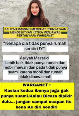 Aaliyah Massaid Membuat Pernyataan Mengejutkan ketika menjawab Pernyataan WARGANET #jangkauanluasfyp  #viralreels  #fypreels  #beritaartis  #aaliyahmassaid 