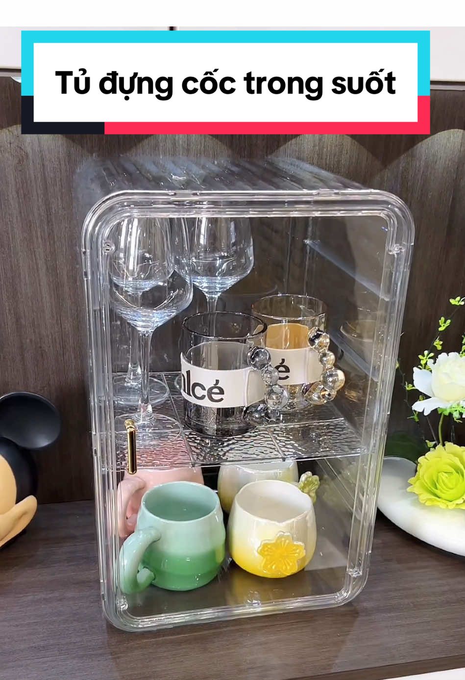 Tủ đựng cốc chén trong suốt, có nắp đậy chống bụi bẩn, côn trùng #tủ_đựng_đồ_đa_năng #decorxinh #decortết 