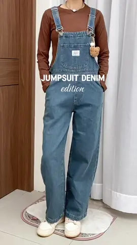 Jumpsuit denim edition nih #OOTD #outfitideas #fyp #loosejeans #jeansmurah #jumpsuit #jiniso 