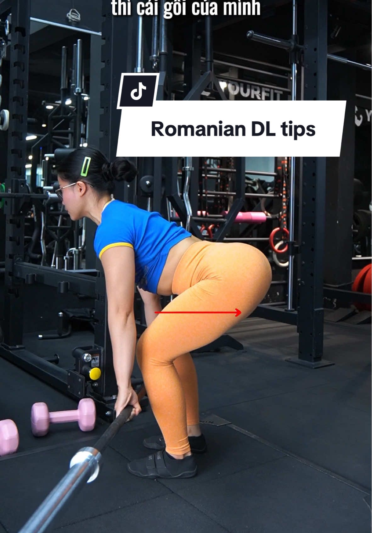 Romanian Deadlift không thấy vô 🍑? Dù đã đẩy hông về sau nhiều và giữ lưng thẳng lắm rồi? #glutesworkout #glutetraining #glutetips #fitnessmotivation #gymmotivation #vietnam #misstramfitness 