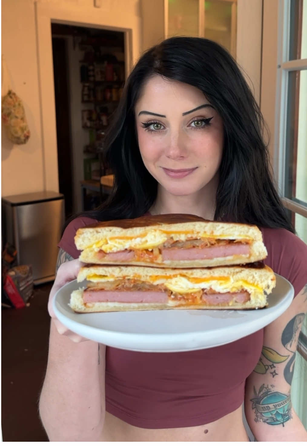 Kimchi Spam Breakfast Sandwich! This one is good, it’s my new favorite breakfast sandwich!! 