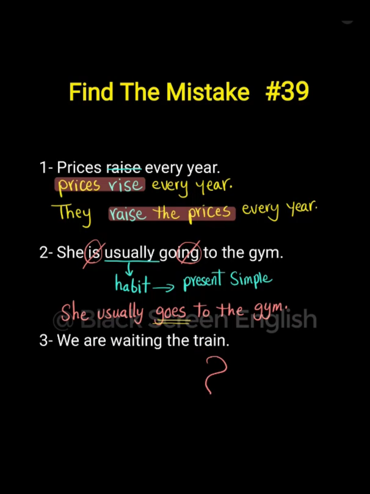 Common Mistakes in English #foryou #learnenglish #learnontiktok #grammar #ielts #english #englishvocabulary #black_screen_english