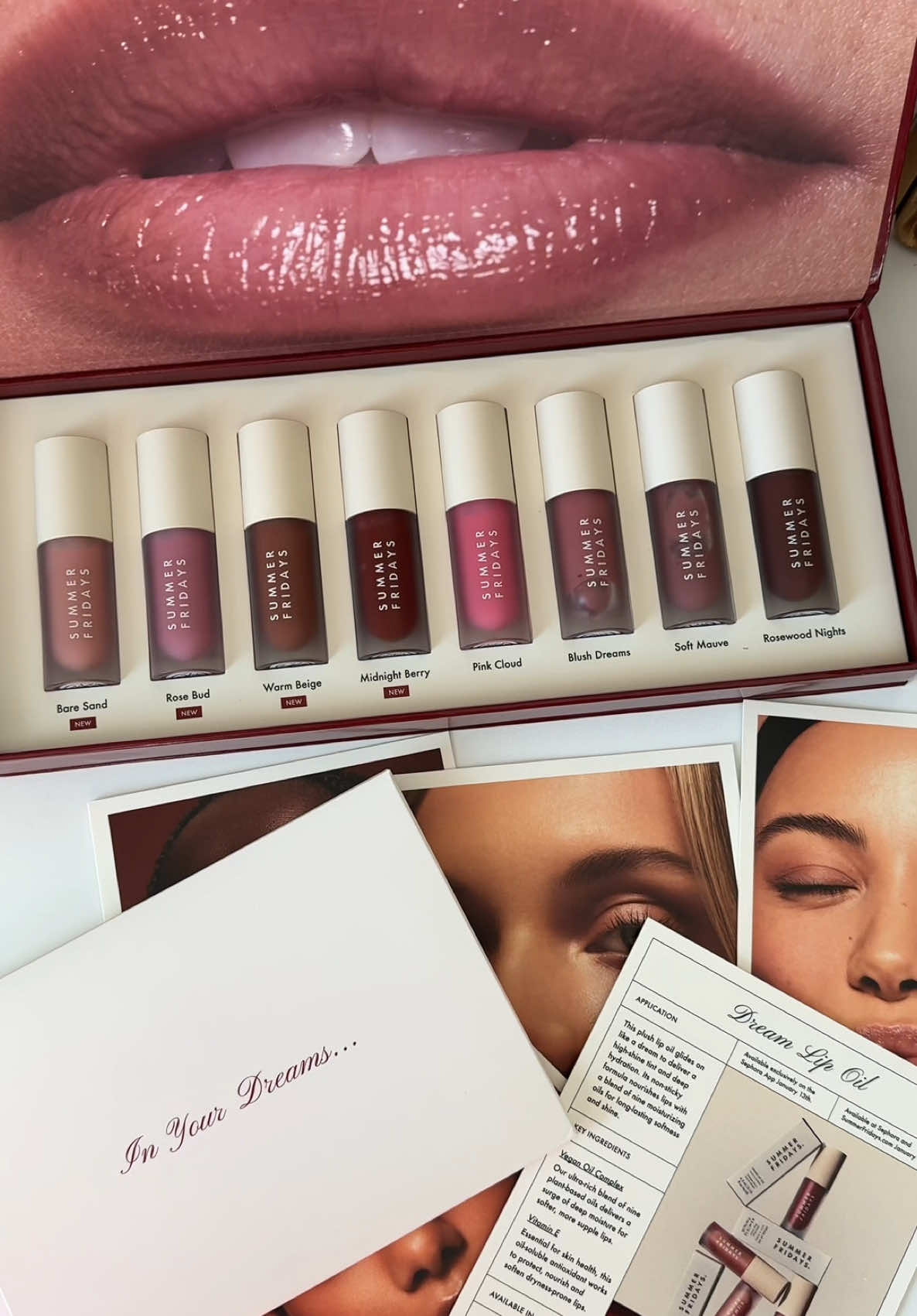 Literal dream package, thank you @Summer Fridays 🥹🫶🏽 #summerfridays #lipoil #newmakeup #pr #prunboxing #newshades #lip #prhaul #unboxing #aesthetic  
