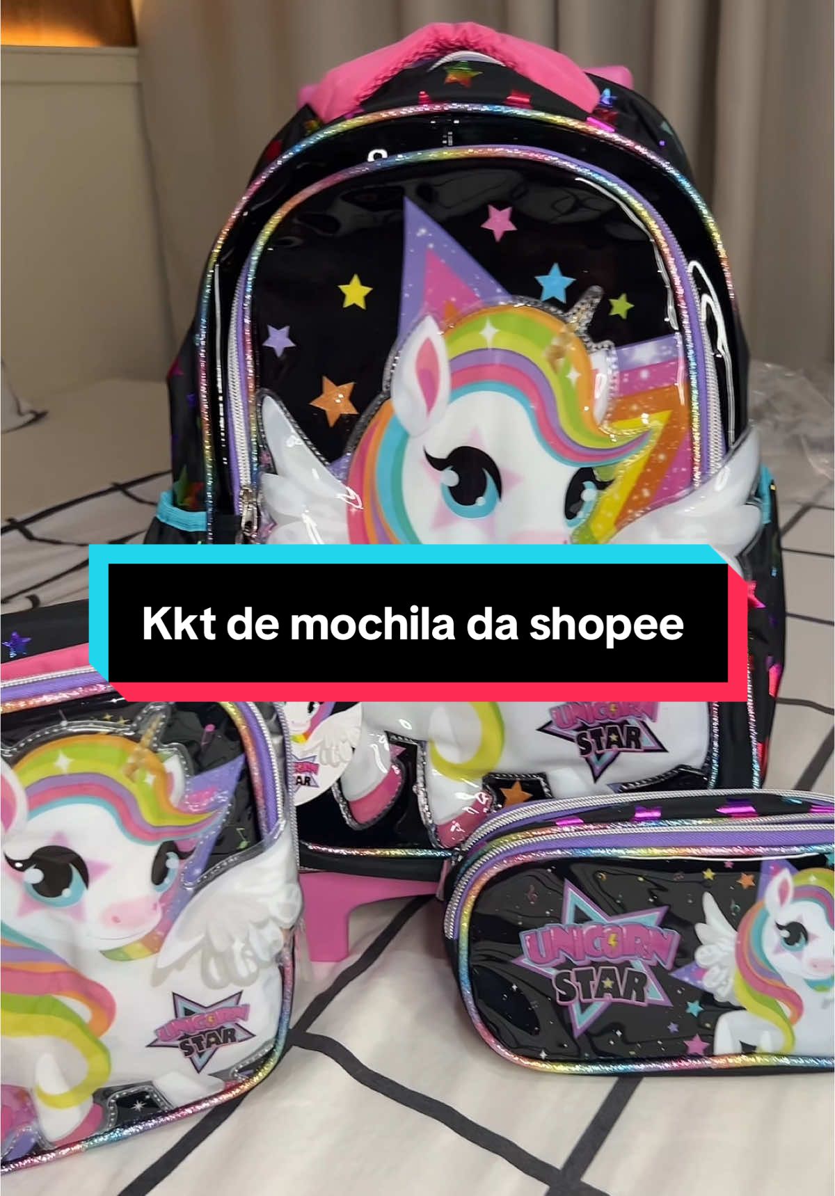 Vou deixar o link nos storys do meu insta e na biografia do meu perfil 🫰🏻💖✨. #mochila #voltaasaulas #materialescolar #unicornio #comprinhas #lancheiraescolar #lancheira 
