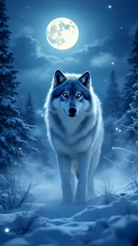 Fond d'écran épique live 4K: Loup solitaire blanc et gris qui vient vers nous à la pleine lune. Lonely grey and white wolf coming at us at full moon, epic scenery in 4K for wallpapers. #wolf #wolfstar #moon #wallpaper #livewallpaper 