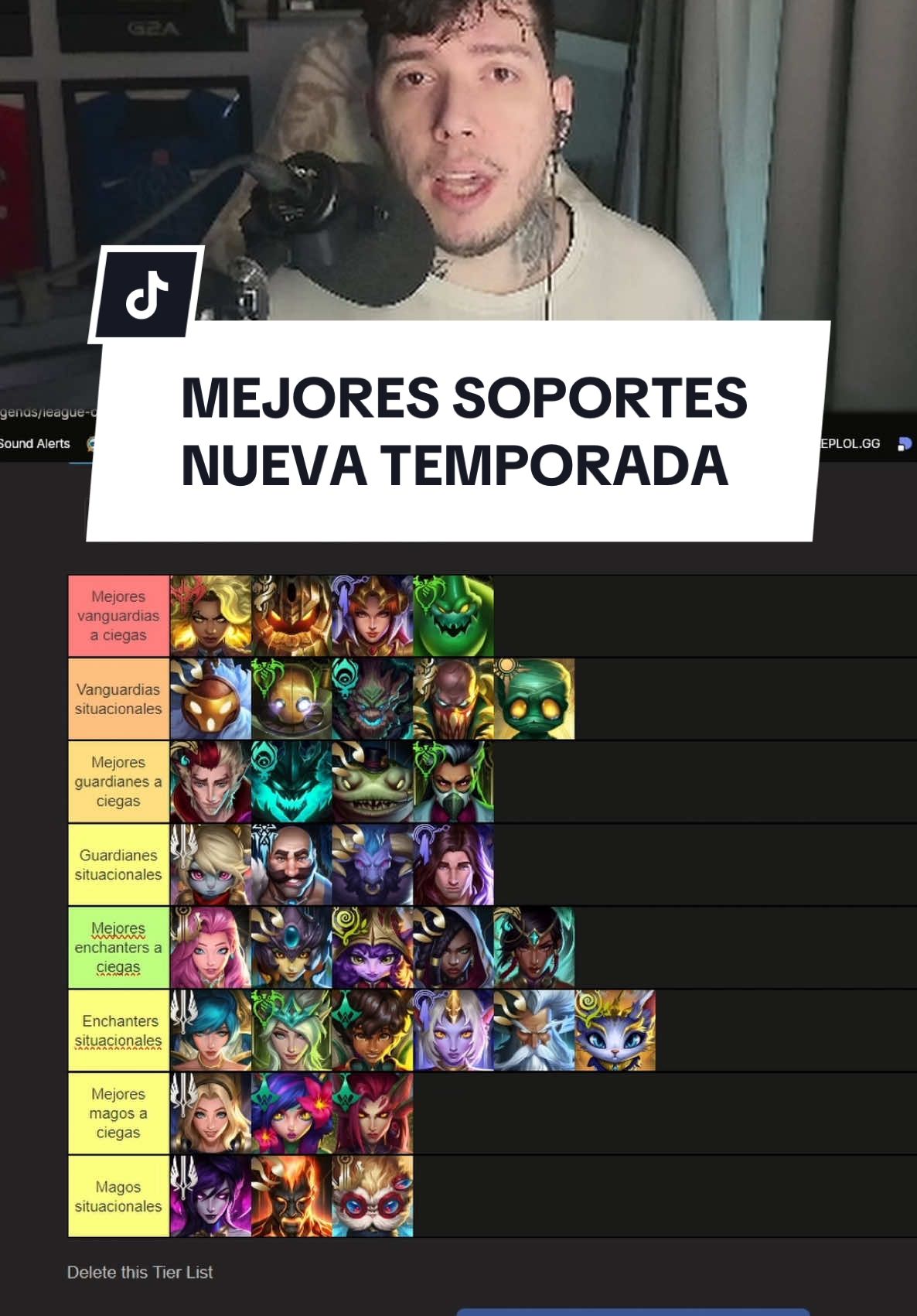 Aquí tenéis los mejores soportes para esta nueva temporada de League of Legends. Cualquier duda, en los comentarios como siempre 🤭 #leaguetok #leagueoflegends #parati #fyp #attila #sup #tierlist #soportes #noxus 