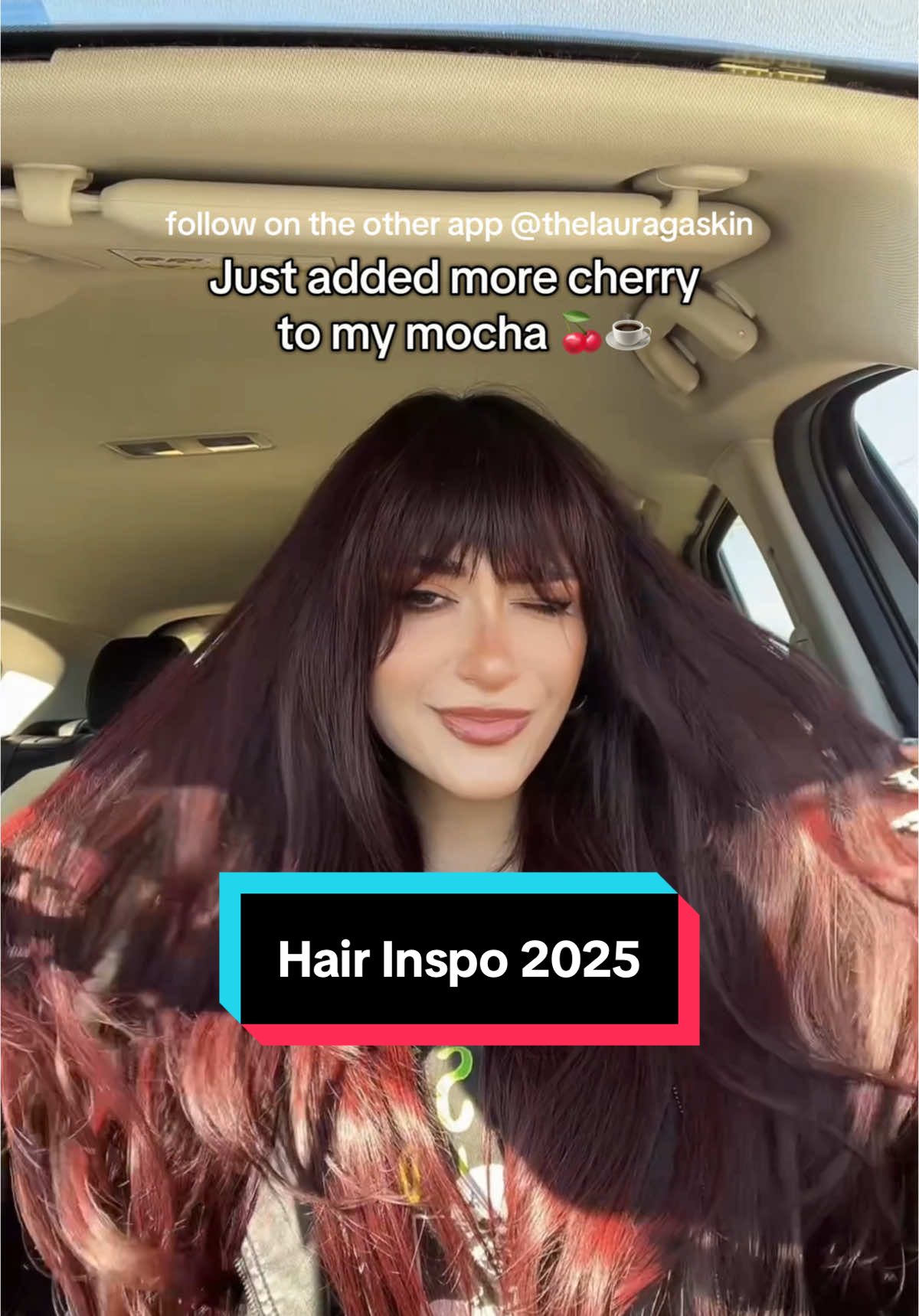 Cherry Mocha Hair 🍒☕️ #hairtok #hair #hairstyle #cherrycola #hairinspo #redhair 