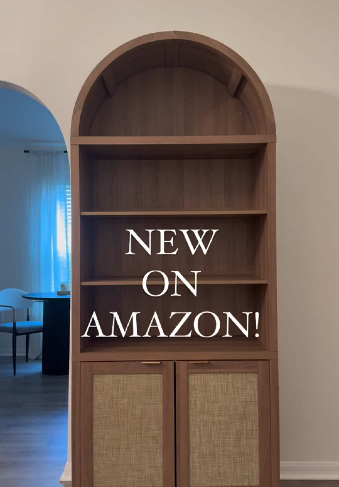 New arch cabinet from Amazon 😍😍 AMAZING quality, price and size!! Linked in my bio under Amazon finds  #amazonfinds #livingroom #neutralhomedecor 