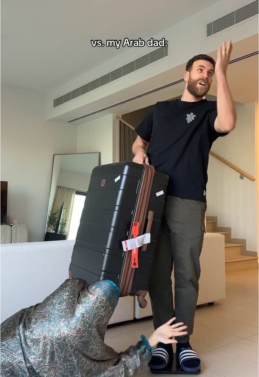 And then he blames my mom for all the gifts 😅🤭 #couplecomedy #arabparent #relatable 