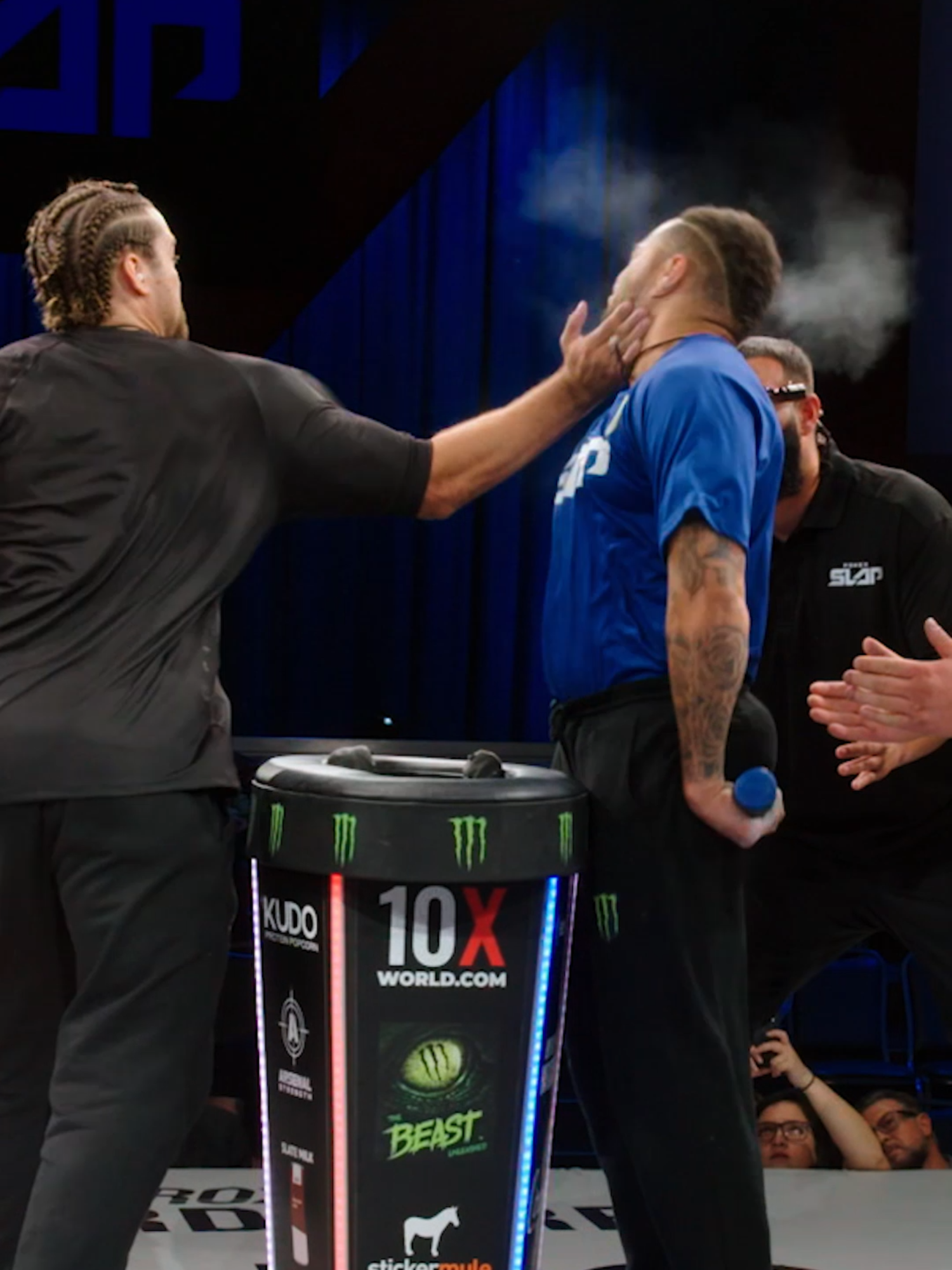 Got it done on one 💣 Garrett returns to the stage at #PowerSlap11 Thursday Jan 30th @riyadhseason | #RiyadhSeason  #slap #fyp #eat #UFC #WWE #ko