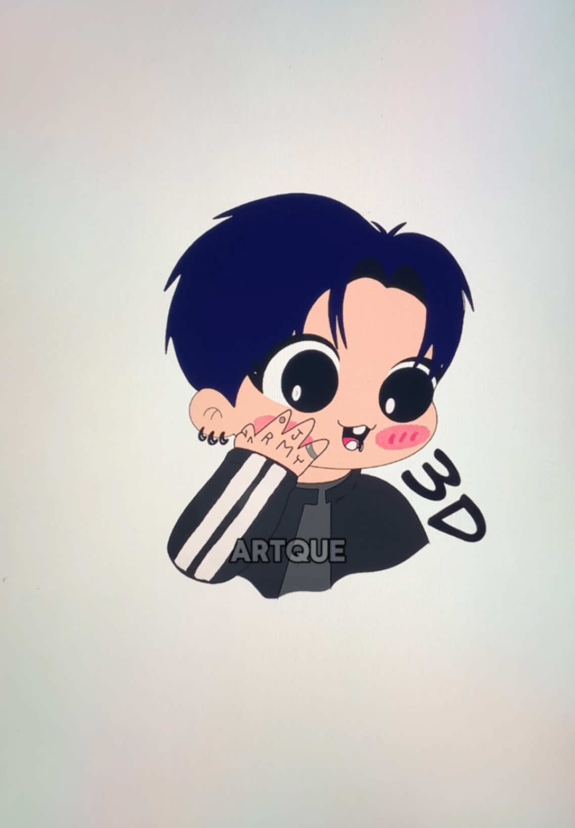 Tried something new with 3D by @AbjkMRstY 💜 Follow us on TikTok, YouTube, instagram, twitter & Facebook for more 🙌🏻 PS: Do not redraw, re-edit, repost, re upload or use for commercial purposes without permission 🛑  #bts #jungkook #3d #3djungkook #bts_official_bighit #btsanimation #jk  #fanart #draw #foryou #fyp #viral #art #jungkookie  #doublebunny 
