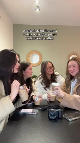 inappropriate convos 🤝 in public #girls #relatable #coffee #friends 