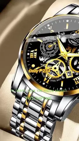 ORUSS Original Luxury Hollow Stainless Steel Gold Fashion Business Men's Watch Luminous Waterproof Calendar Korean Version Swiss Automatic Analog Quartz Wrist Watch For Men #stainlesssteel #waterproof #calendar #korean #watch #watchformen #trendingvideo #trending #foryoupage #foryou 