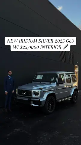 Another unique spec 2025 G63, this one optioned with the Manufaktur Full Leather interior package which upgrades just about every interior surface in leather. Iridium Silver is a color I love on the G63, and happy with how this one turned out. Total MSRP: $224,950 . . . . . . . . . . . . . . . #fyp #viral #luxury #cars #carsoftiktok #auto #luxurylife #luxurycars #fypシ #supercar #luxurylifestyle #hypercar #performance  #mercedesbenz #mercedes #mercedesamg #amg #amg63 #gwagon #g63 