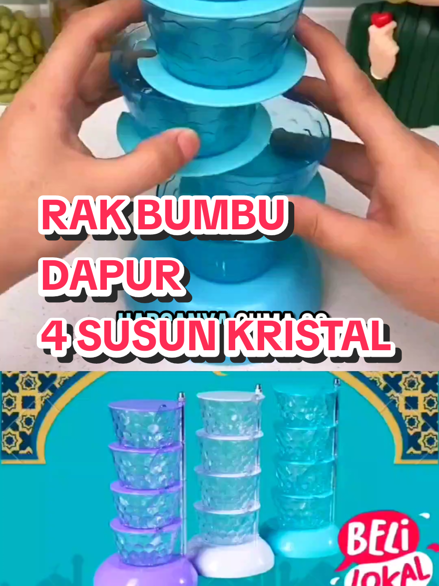 Rak bumbu dapur kristal 4 susun #raksusun #rakbumbudapur #rakkristal 