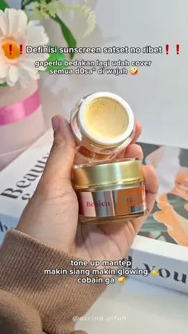 best sunscreen satset no ribet, friendly banget dipake kulit berjerawat juga pada kering semua potek sendiri. sungkem 👏 @bebicaskin  #sunscreen #dailyglow #daycream #sunscreenbebica #bebica #bebicadailyglow 
