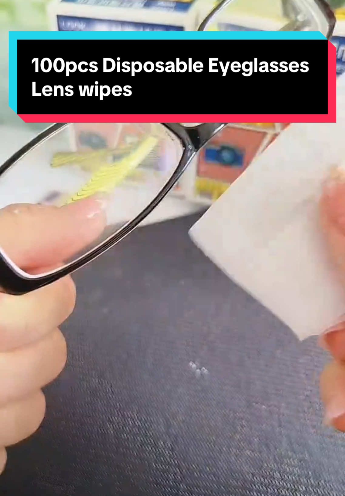 100pcs Disposable Eyeglasses Lens wipes #fyp #foryou #lenswipes 