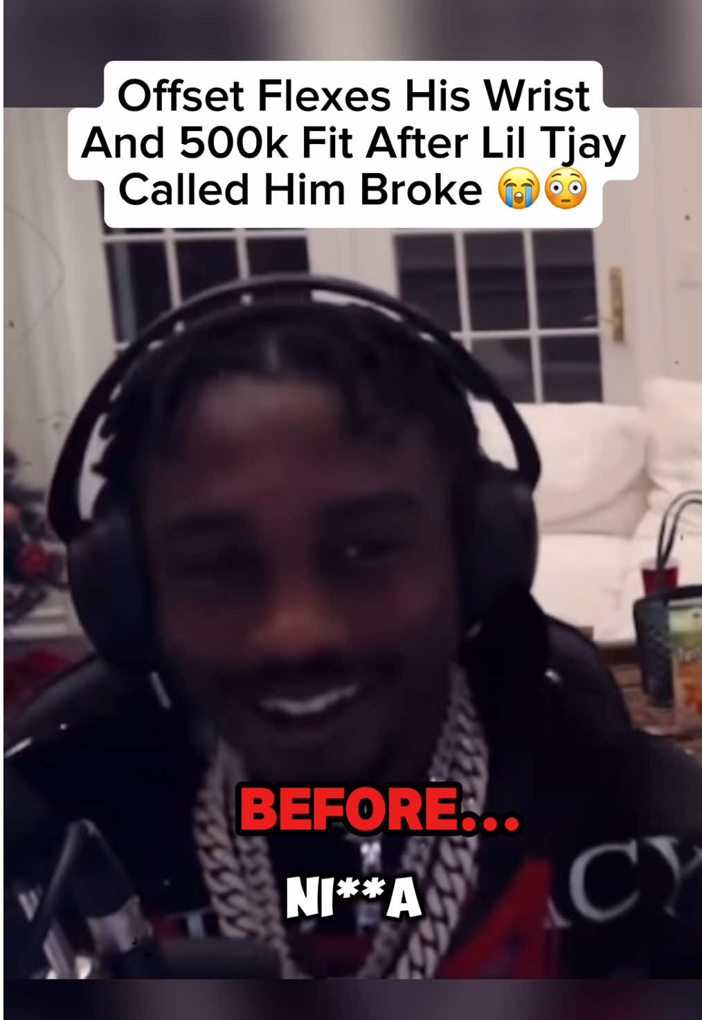 Offset Flexes His Wrist And 500k Fit After Lil Tjay Called Him Broke 😳💰 #offset #davis #fyp #viral #liltjay #5star #plaqueboymax 
