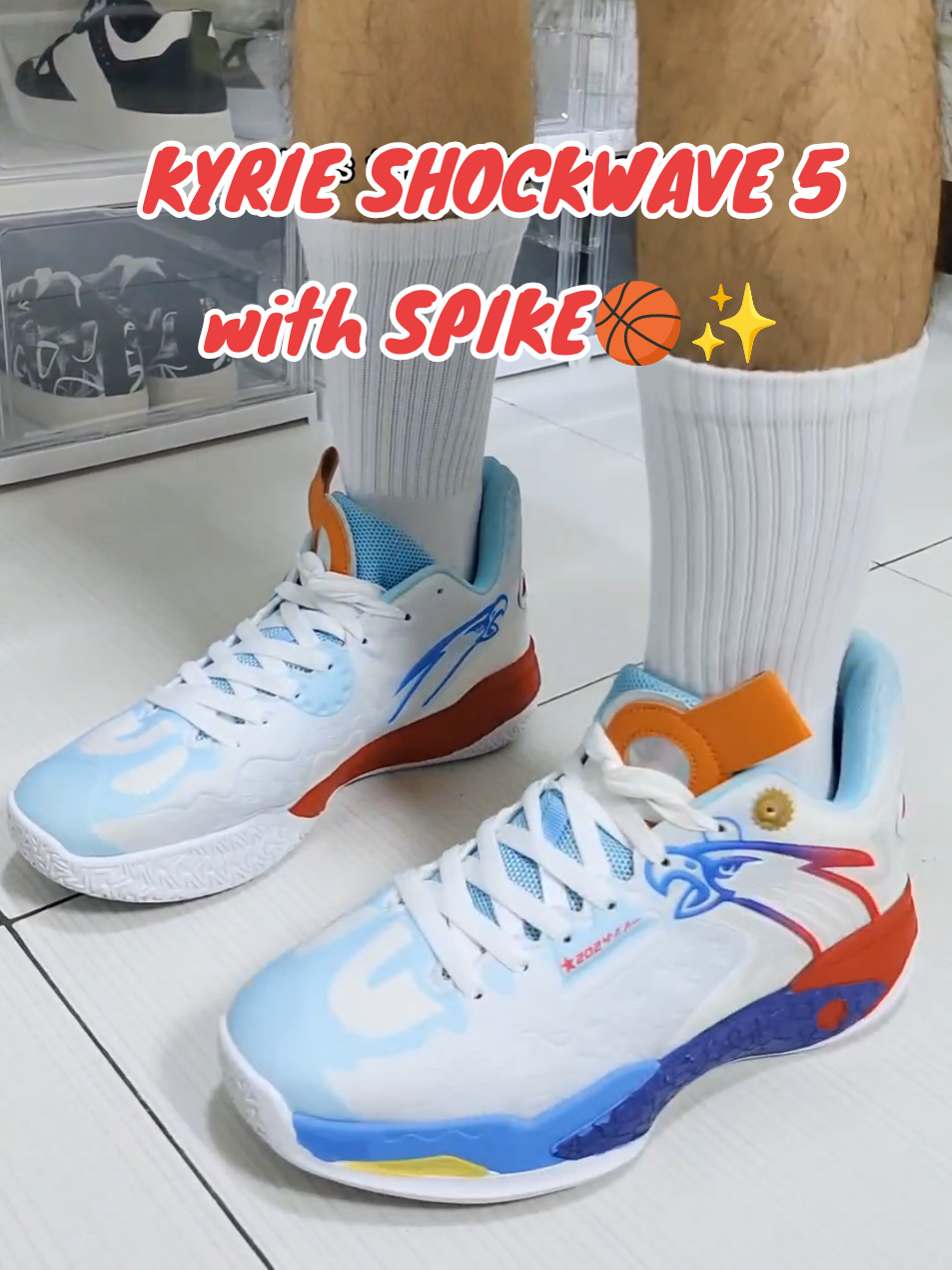 KYRIE SHOCK WAVE 5 with SPIKE and Luminous Shoes (Glow in the Dark) 🔥🏀 #basketballshoes #spike #kyrie #rubbershoes #affordable #highquality #fy #fypage #fyppppppppppppppppppppppp 