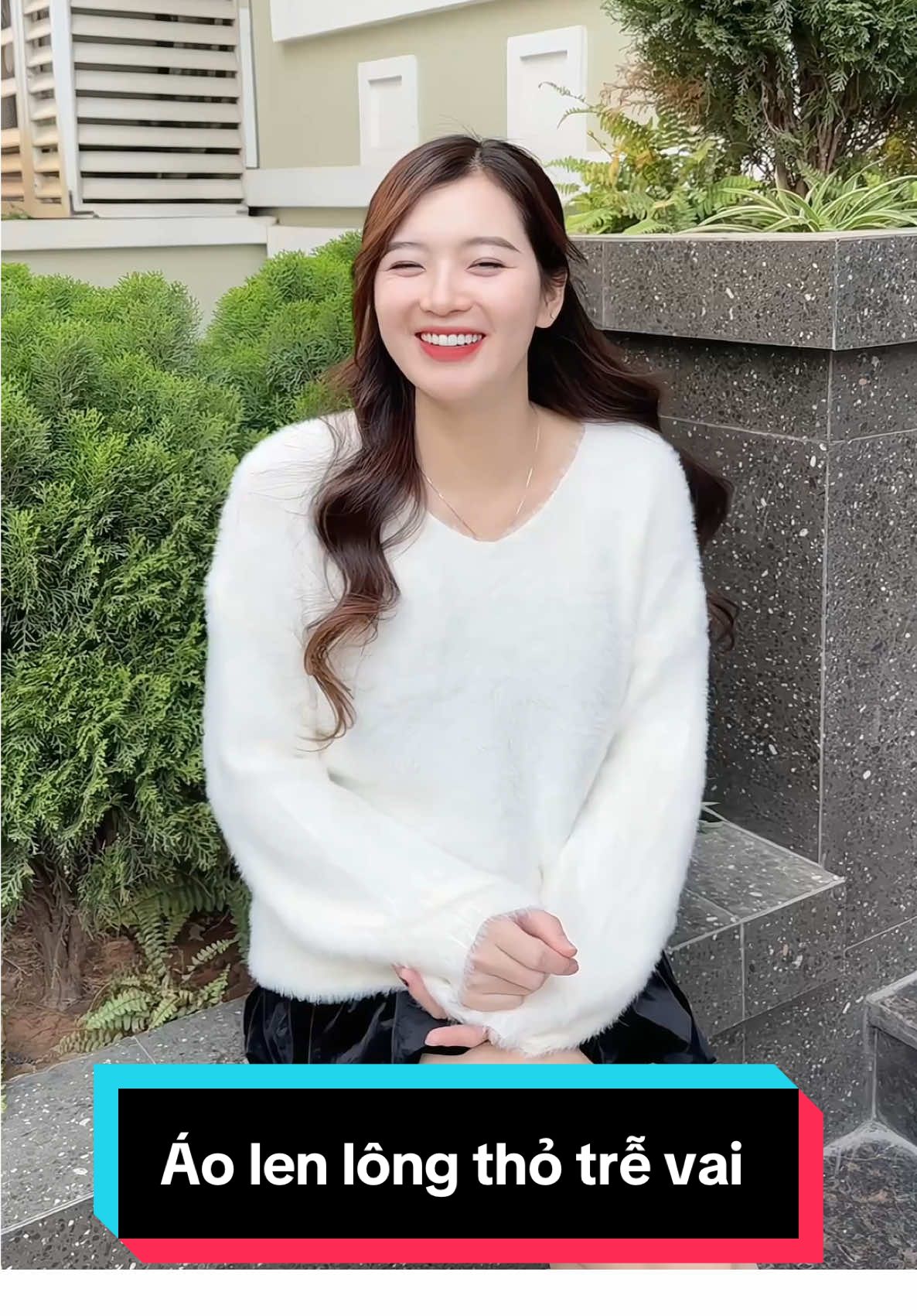 Áo len lông thỏ trễ vai  #xuhuong #aolen #aolong 