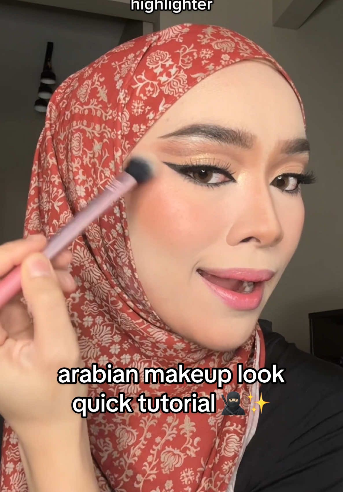 Replying to @wafi first attempt nak buat makeup ala ala arab😮‍💨 wearing @Glad2Glow.my cushion foundation in the code 00 Affogato #makeuparab #arabianmakeup #makeupmalaysia #arabicmakeuplook