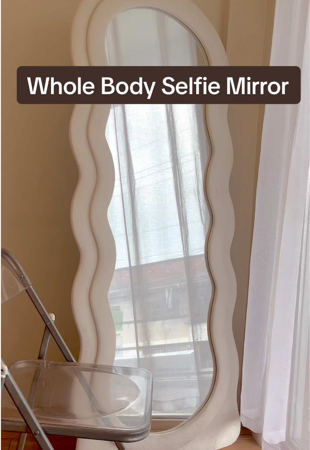 Finally i have my dream whole body selfie mirror. 🪞🤎✨#selfiemirror #wholebodymirror #wavemirror #aestheticmirror