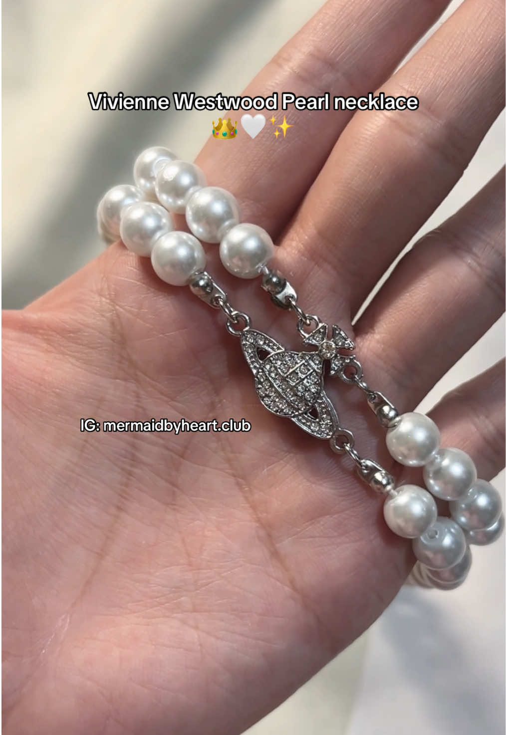 Vivienne Westwood Necklace 👸 IG: mermaidbyheart.club  មានស្តុក ស្រាប់ 🤍 #y2knecklace #necklace #jewelry #pearlnecklace #fyp #viral #fypviralシ 