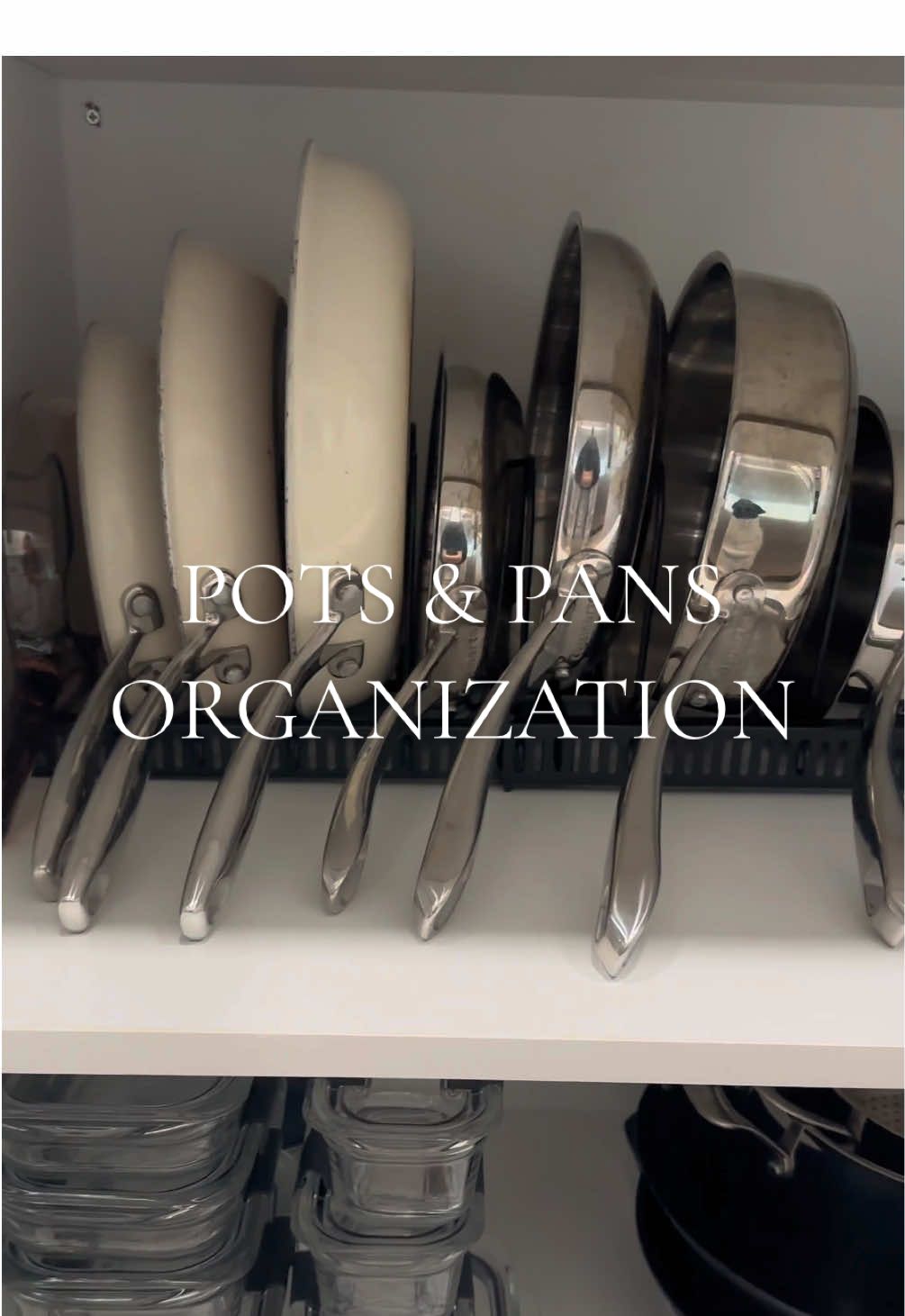 This pot and pan organizer was much needed! It’s adjustable so you can fit everything perfectly & so easy to put together! 10/10 🔗Linked on my Amazon storefront under Kitchen #amazonfinds #kitchenorganization #pots #potsandpansorganization #amazonkitchenfinds #declutter #KitchenHacks 