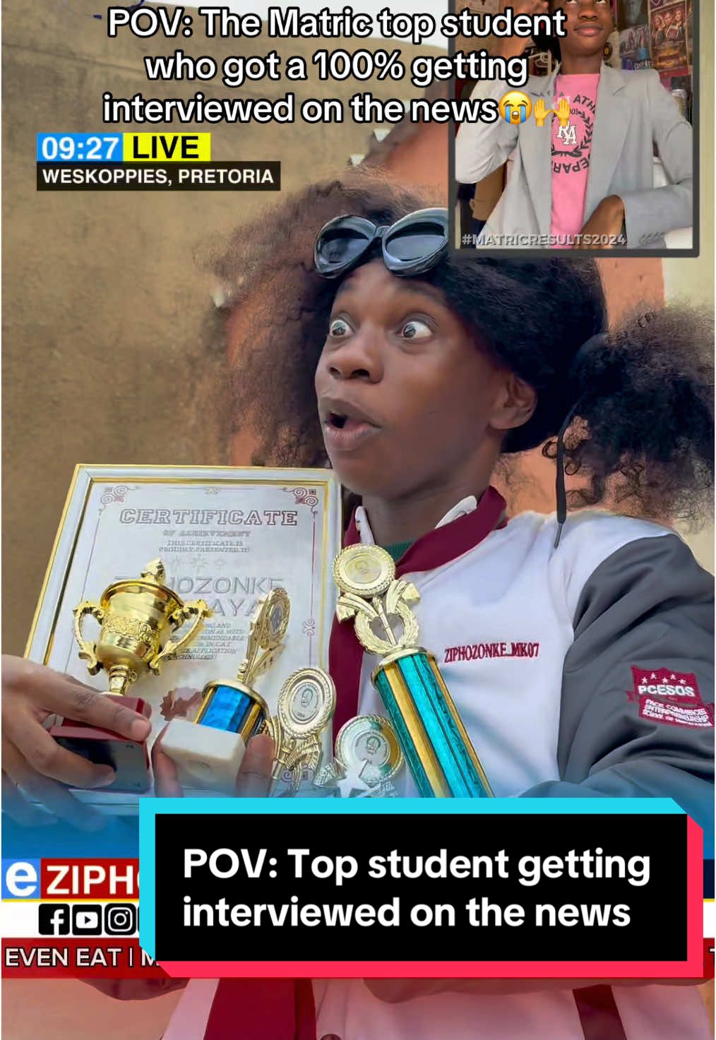 I was meant to post this yesterday but the Matric Results anxiety was dealing with me big time yoh😭😭😭 #SAMA28 #fy #fyp #foryou #foryoupage #matric2024 #matricresults #mzansicomedy #tiktoksa #tiktoksouthafrica #enca #weskoppies #awards #topstudent #ziphozonke #ziphozonkemakhaya #ziphozonke_mk07 #bachelorsdegree #viral #trending #trendingvideo 