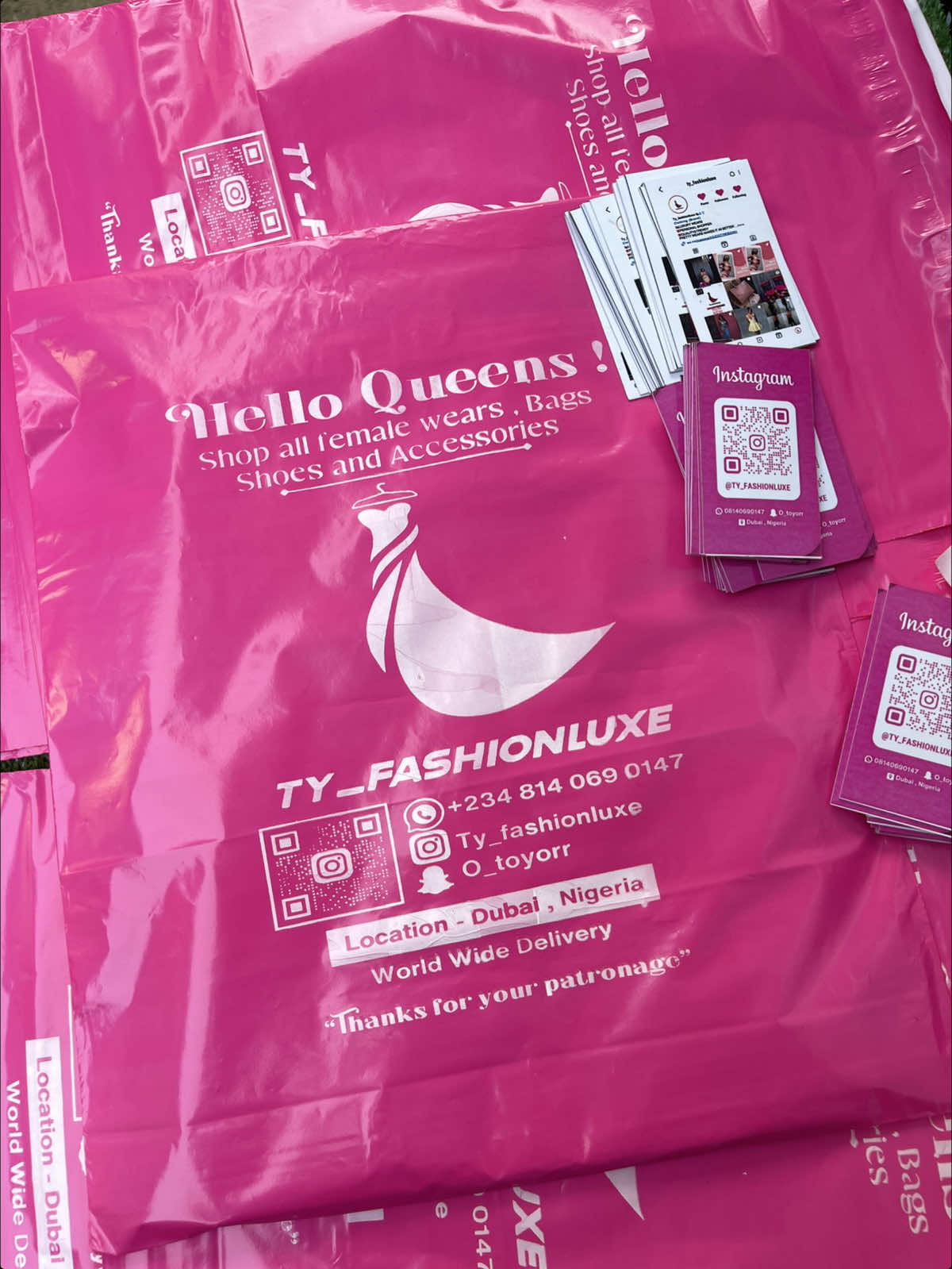Large size deep pink courier nylon and scan cards 🩷 MOQ - 50pcs  TO ORDER  • Send us a DM on/ use WEBSITE link in bio on ig • Chat with us on WhatsApp +2348187805934 🏷️  #printshopinlagos #largemailernylon #pinkmailerbag #igscancards #tldesignandprints 